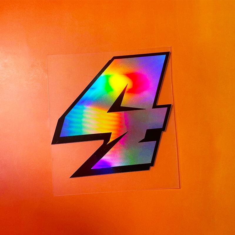 1PC Reflective Laser Arabic Numbers Motorcycle Stickers DIY Scooter Body Front Fairing for BMW KTM YAMAHA Kawasaki Suzuki Honda
