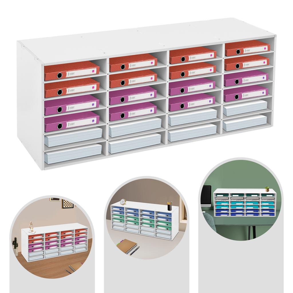 Mailbox for Classroom 24 Slots, Mail Sorter, Paper Organizer Storage, Mail Organizer for Home Library Office Classroom (White)