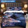 3PCS Train dragon Bedding Set Duvet Cover Closure Includes 1 Duvet Cover & 2 Pillowcases for All Seasons Bedroom Decor Christmas Fan gifts