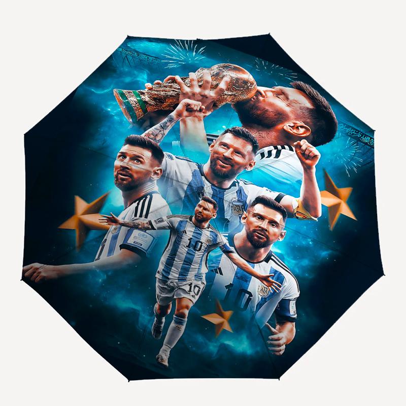 Soccer Legends Automatic Opening and Closing Umbrella, Compact Travel Umbrella, Lightweight and Portable, Suitable for Beach Commuting Busin