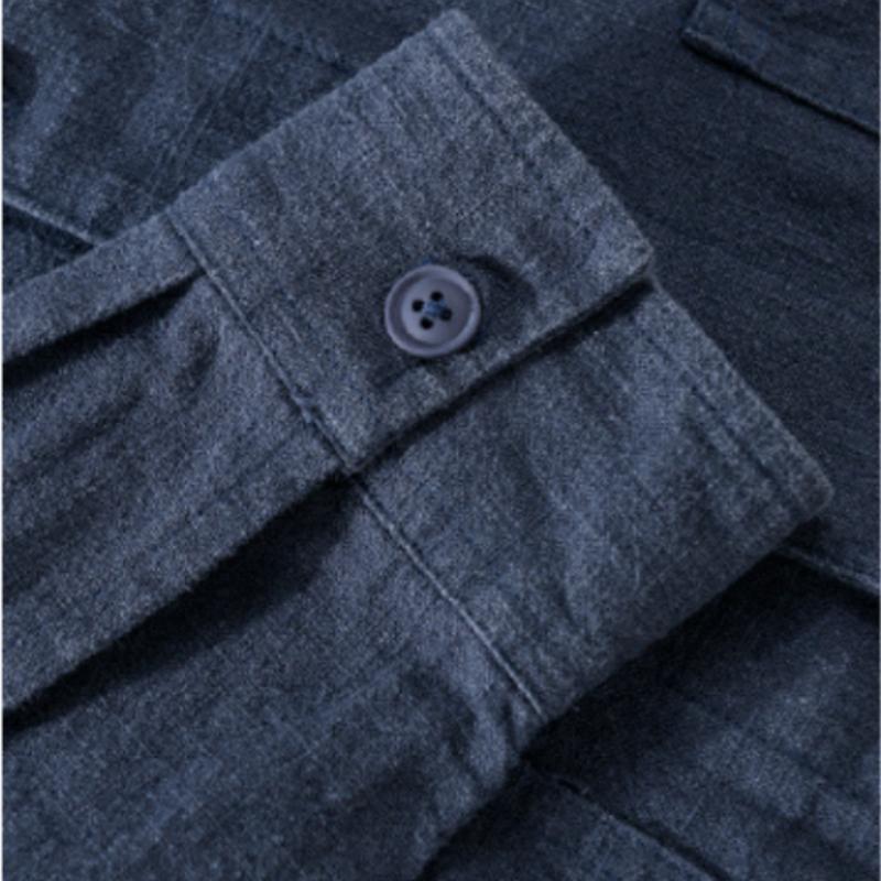 Men's Long-sleeved Shirt Daily Casual Wear Retro Harajuku Style Solid Color Outdoor Jacket