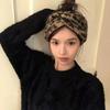 High Elasticity Leopard Print Headband Soft Turban Headwrap Knitted Headcover  Winter Season