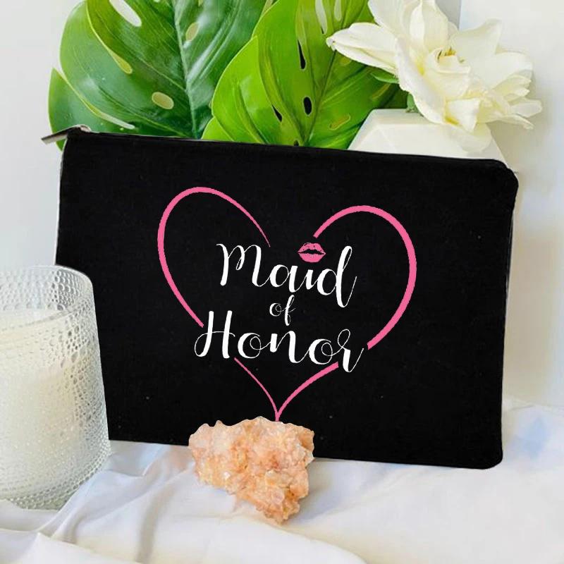 Bridemaid Bride Squad Makeup Bag Chief Bridesmaid Bachelorette Bridal Shower Wedding Gift Bag Travel Organizer Lipstick Bag
