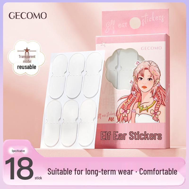 GECOMO Elf Ear Patches: Waterproof, Invisible Support for Shaping Stand-up Ears, Celebrity-Inspired Makeup Tool.