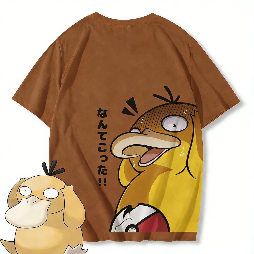 T-shirt Anime Pokemon Psykokwak Hommes Femmes Décontracté Coton Manches Courtes Haut Été Y2k Streetwear Impression Graphique 2026 Nouveau Dessin Animé