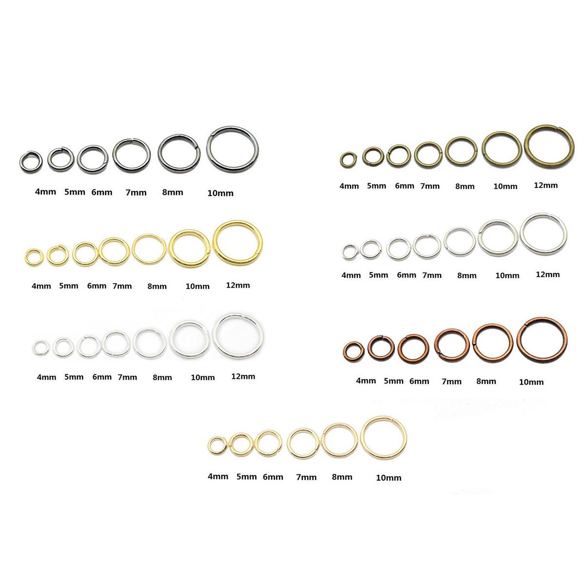 

7-Color Mixed Metal O-Ring Connectors for DIY Jewelry (500g/1 Catty) 7mm x 0.9mm