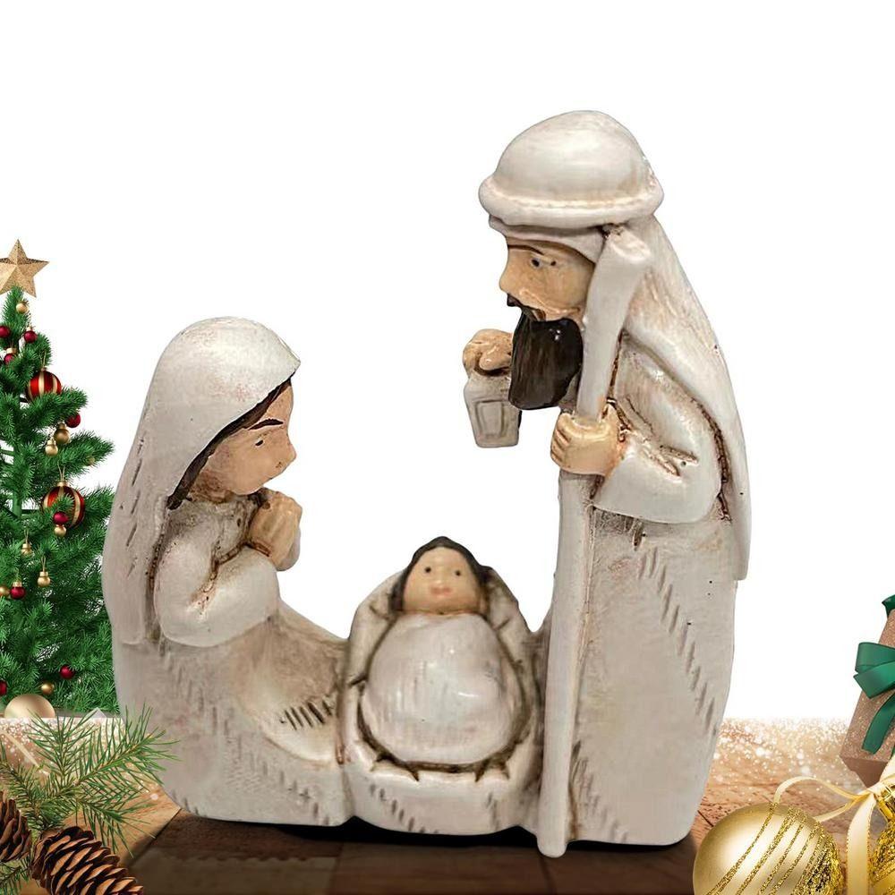 Cute Jesus Birth Sculpture Decorative Religious Resin Statue  Accessories Gift
