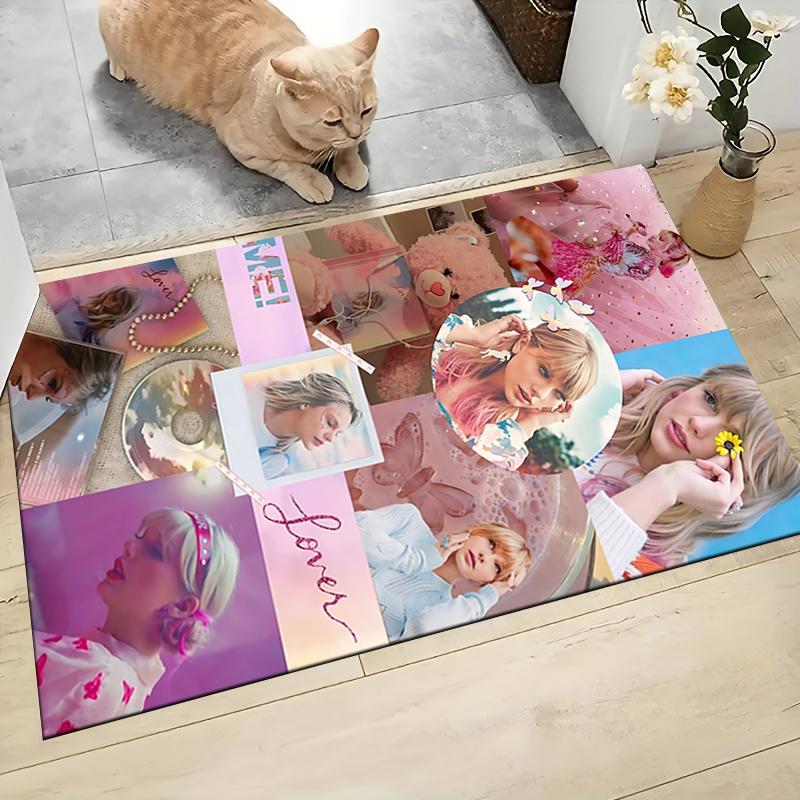 Taylor Swift Lover Album Artwork Carpet Rug Soft Washable Antislip Home Living Room Sofa Mats Personalized Christmas Rug