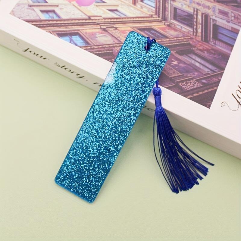 1 pezzo di Segnalibro Acrilico Glitterato Vuoto, Ornamento Fatto a Mano DIY, Incollato con Cartoncino Logo Le e Etichetta Libro, Regalo Perfetto per Amici