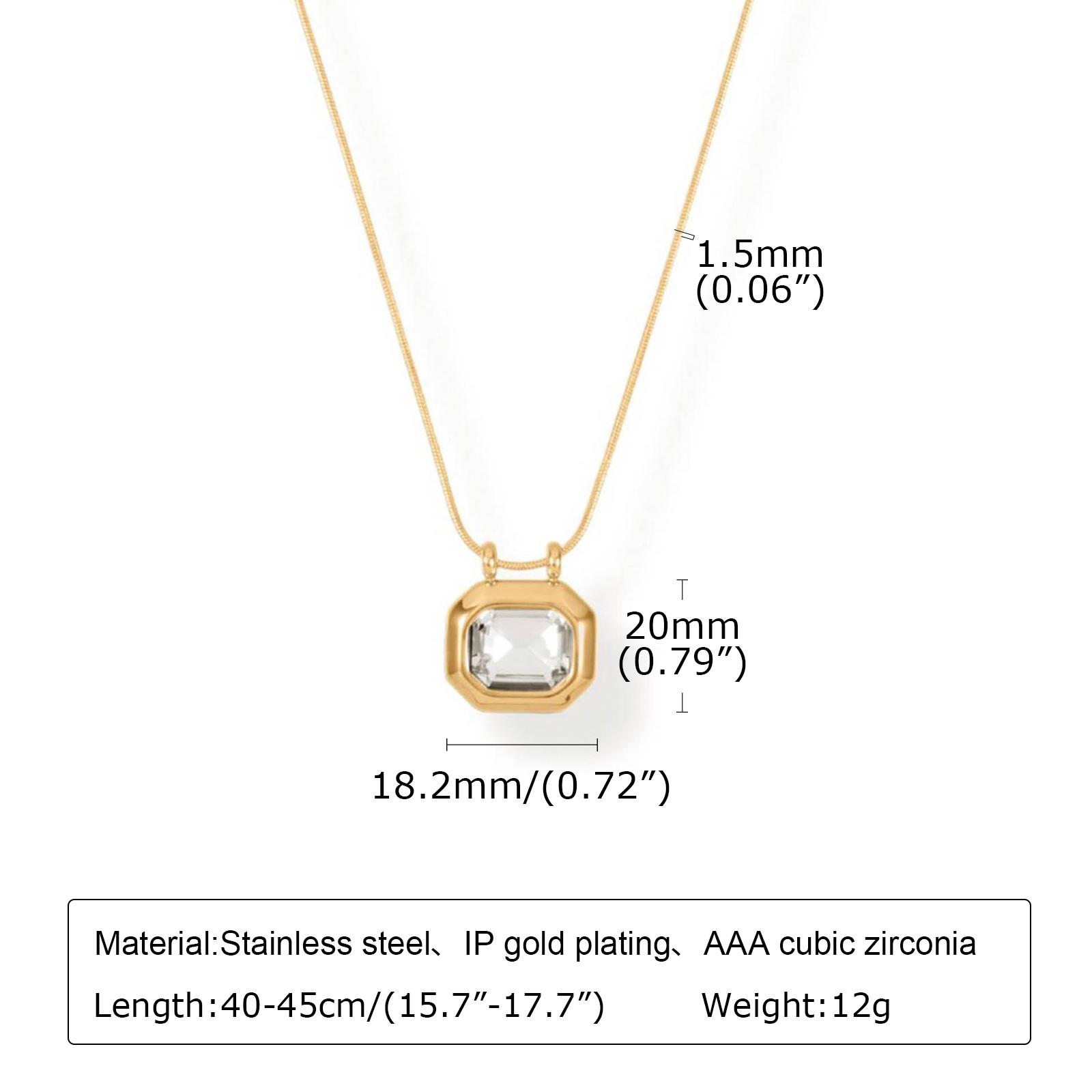 

Women s Dainty Geometric AAA CZ Stone Necklaces, Bling Square Slide Pendant Necklace, Chic Minimalist Stackable Collar To Her