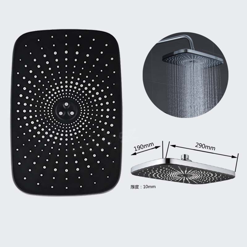 3 Modes Black Shower Head High Pressure Water Saving Rainfall Shower Set One-key Stop Water Gray  Handheld Shower Head