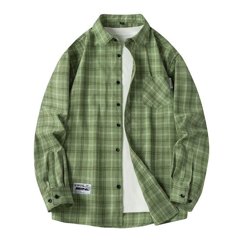 Männer Hemd Plaid Lose Straße Langarm Casual Shirt Schwarz Übergroßen Weiche Hemd Frühling Herbst