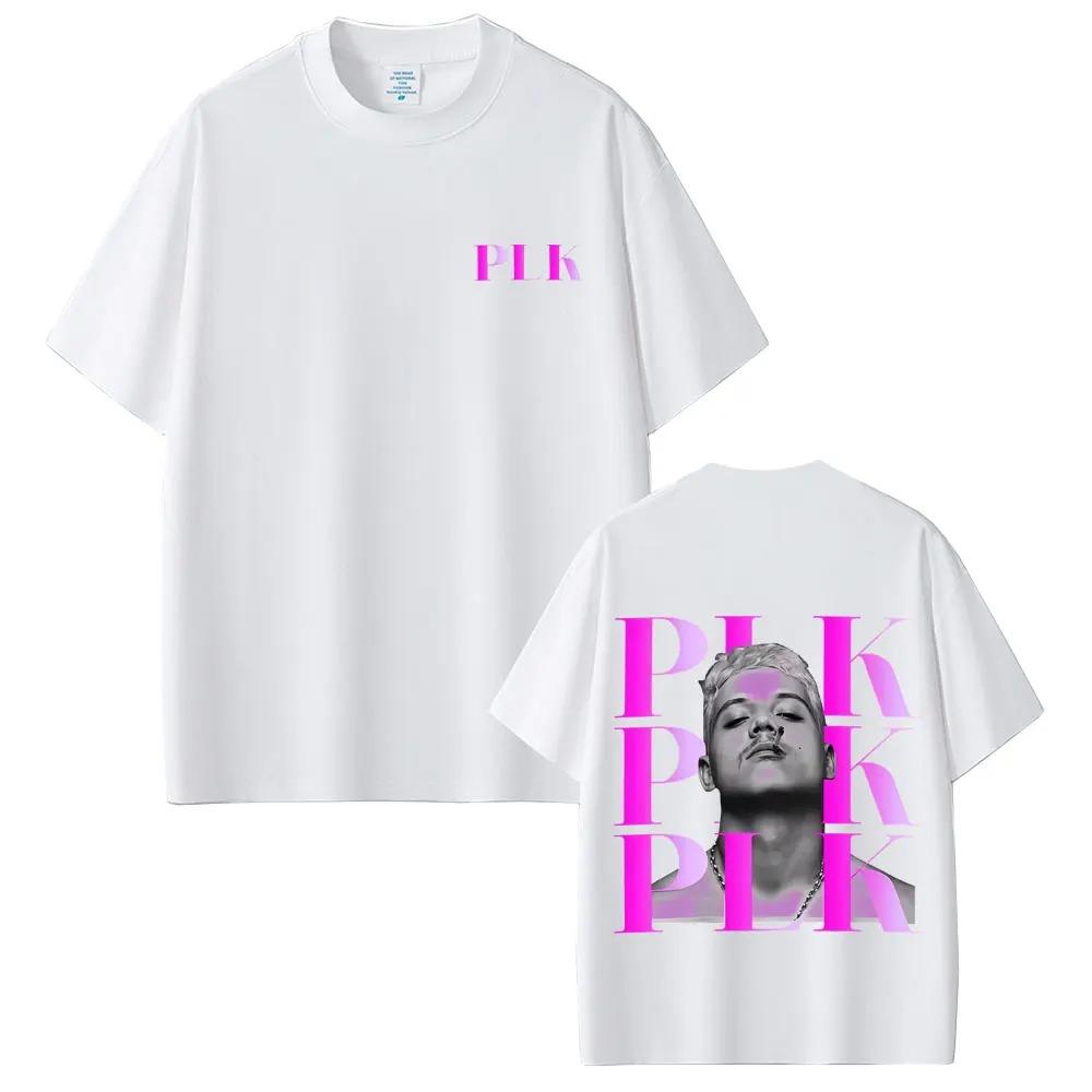 Rapper Plk Face Graphic Print Tshirt Oversized Fashion Pop Music Streetwear Unisex Casual Cotton T Shirts Vintage Hip Hop Tees