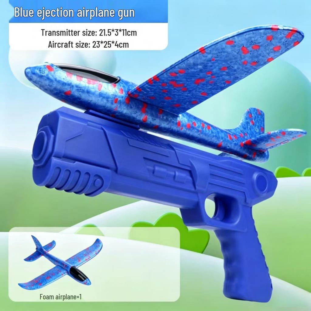 Kid's Foam Airplane Launcher & Thrower - Outdoor Flying Sports Toy for Boys
