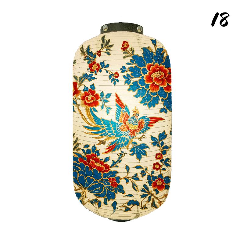 

Chinese Style Traditional Lantern Retro Cartoon Printed Foldable Cloth Lantern For Home Restaurant Bistro Decor Japanese Lantern 20x35CM