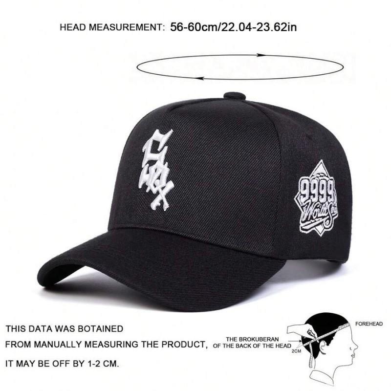 Vintage Embroidered Linen Baseball Cap Men Women Flat Top Wide Brim Unisex Hat