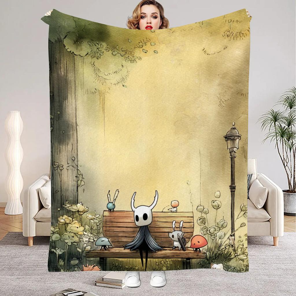 Hollow Knight Blanket Cartoon Game Printed Flannel Blanket for Home Living Room Bedroom Decor New Year Christmas Gift for Fans