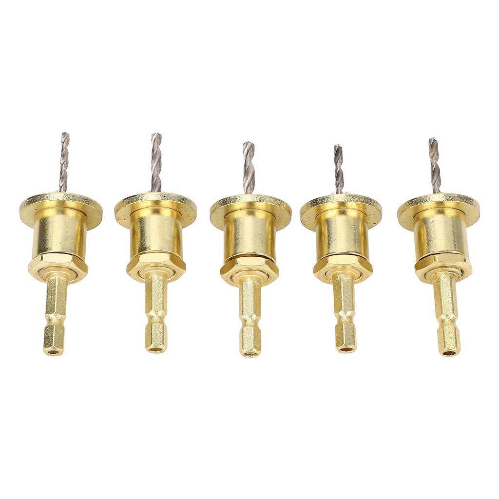 5Pcs Countersink Drill Bit Set 14in Adjustable Hex Shank 2.84mm Cone Hole Counterbore Router with