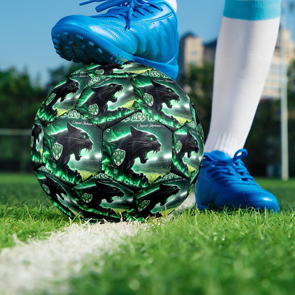 Green Saint-Etienne Football Size 5 Soccer Balls, Anti-Slip, Protective Football, Outdoor Sport, a Unique Gift Suitable for Him/her, Birthdays