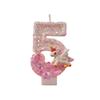 Handcrafted Cute Cartoon Unicorn Birthday Number Candle for Girls