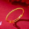 Gold Reines Gelbes Armreifen 999 Verstellbar Krapfen-Twist Luxuriös Damen Hochzeit Trendig Party Schmuck Armbänder