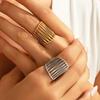 Ins Style Irregular Geometric Stainless Steel Colorfast Open Ring