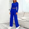 Women's 2 Piece Solid Color Casual Sportswear Long Pants Set