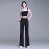 Office Lady Korean Fashion Thin Solid Wide Leg Suits Pants Spring Summer Women High Waist Elastic Loose Casual Straight Trousers