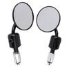 1 Pair 7 8  Round Handlebar Bar End Rear View Mirrors Motorcycle Motorbike Sidemirror Black