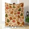 Christmas Cookie Pattern Flannel Blanket for Bedroom Living Room Sofa and Nap