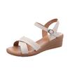 Red Dragonfly Women's 2024 Summer Genuine Leather Thick-Soled Flat Wedge Sandals