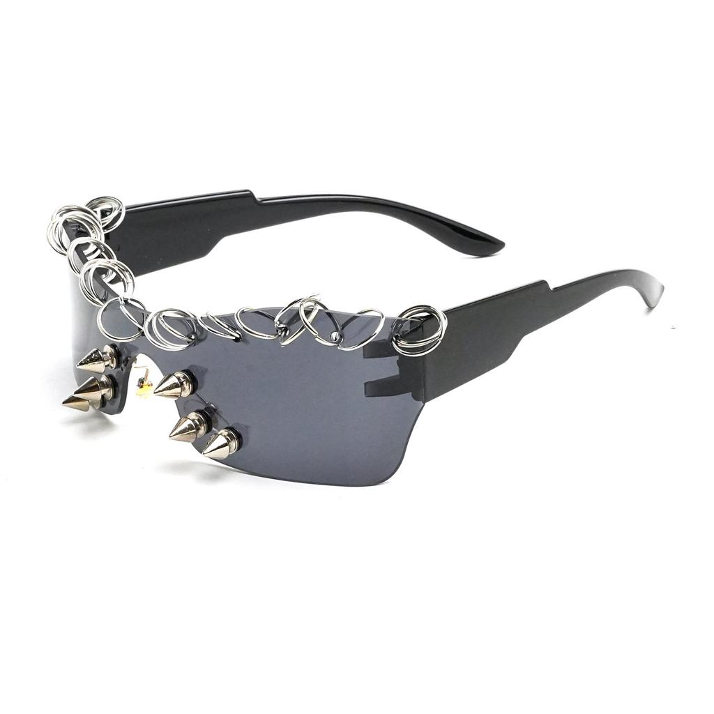 Punk Rivet Sunglasses Unisex Metal Studded Fashion Shades