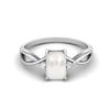 925 Sterling Silver 7x5mm Octagon Shape Pearl Women Celtic Engagement Ring