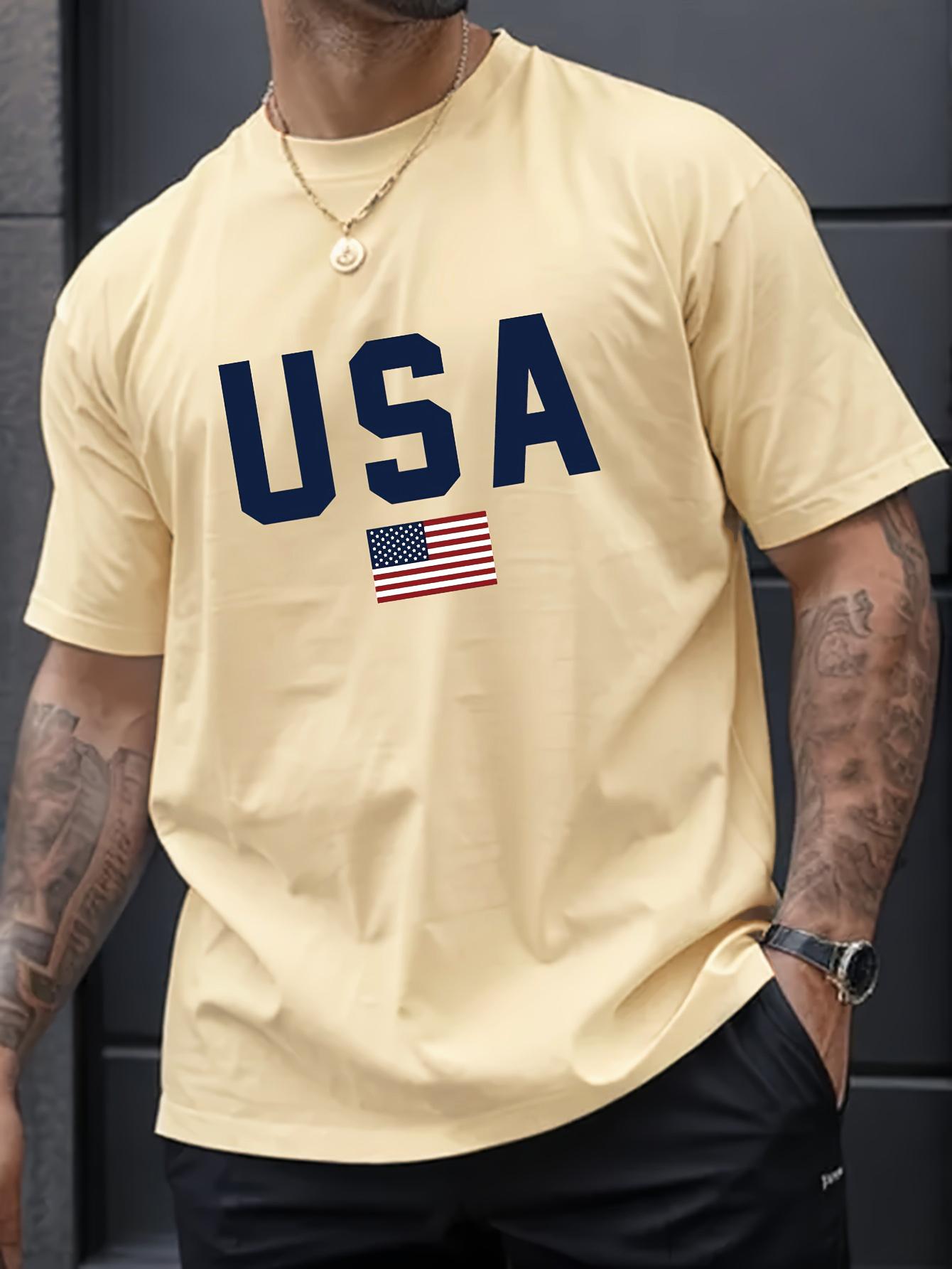 

Men s Summer 100% Cotton American Graphic Printed Fashion Sports and Leisure Loose Round Neck Short Sleeve T-shirt Top S разноцветный