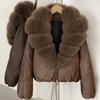 European and American winter new natural real fox hair duck down jacket short stand-up collar thickened warm jacket