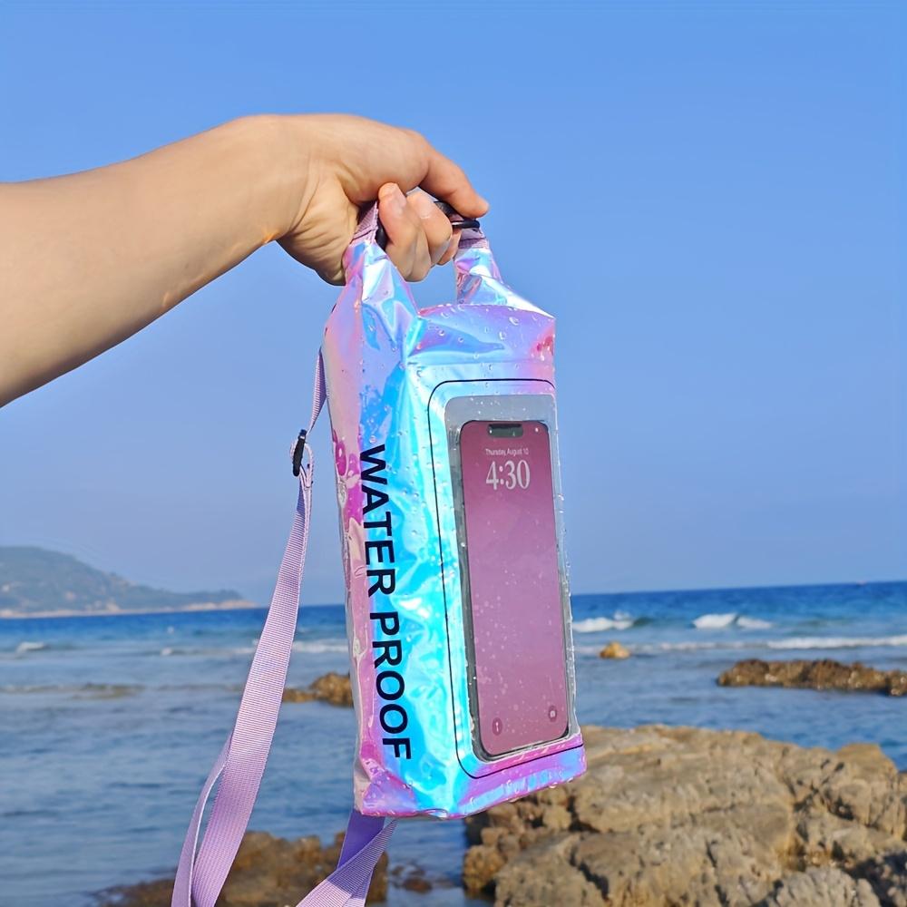 Multi-Use Holographic Waterproof Dry Bag Touchscreen Window Cross Body Bag for Beach Pool Kayaking & Outdoor Activities