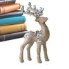 Christmas Reindeer Figurines Indoor Glitter Flocked Christmas Decoration Desktop Holiday Sculpture For Collectors Photography