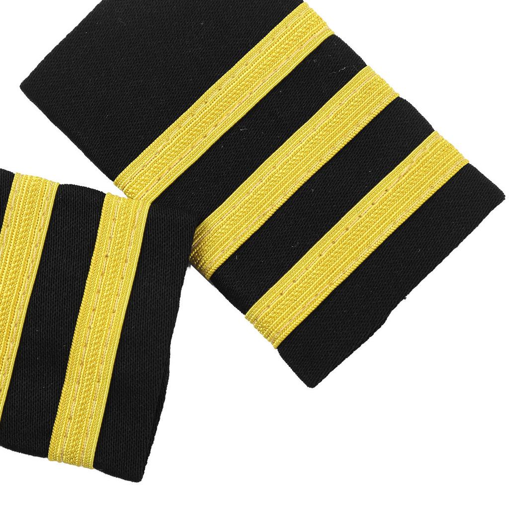 Captain Pilot Epaulets 1 Pair Professional Uniform Shoulder Straps with 1/2/3/4 Gold Silver Bar