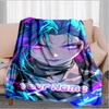 1PC Custom Name "Electric Dreams: Neon Warrior" flannel blanket versatile,all-season throw suitable for the living room,bedroom,camping,travel,and gif