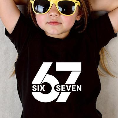 67 Six Seven Bedrucktes Kinder-Baumwoll-T-Shirt - 230g, Rundhals, Kurzarm