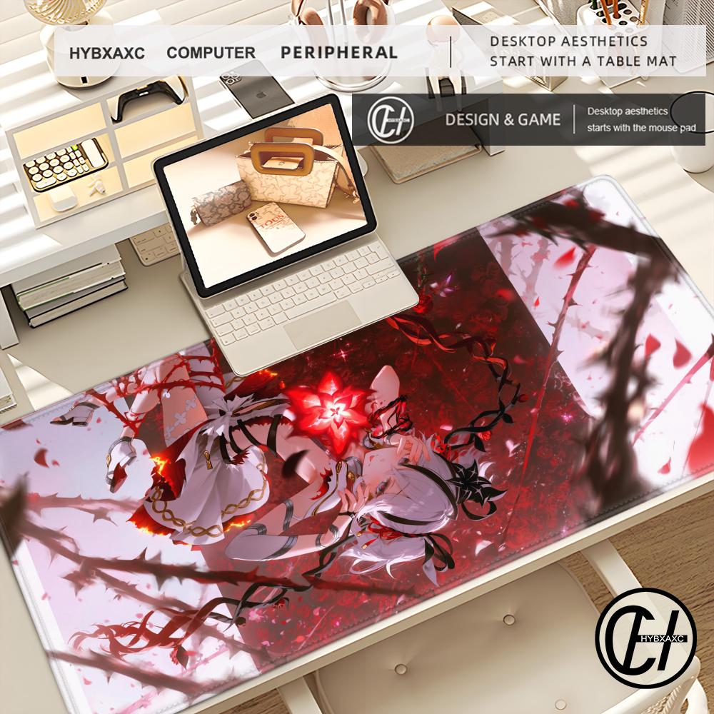 HYBXAXC Anime HD PC Wuthering Waves Camellya Large Mouse pad game player keyboard pad E-Sports study desk mat floor mat Mousepad