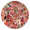 63PCS Red Vintage Stickers - Retro Charm Decor for Notebooks, Phones & DIY Projects AnimeWorlds Store