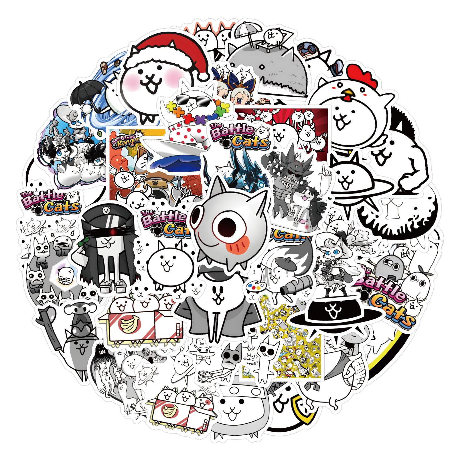 

50 Игр Battle Cats Граффити Наклейки Автомобиль Чемодан Наклейки для Водного Стакана