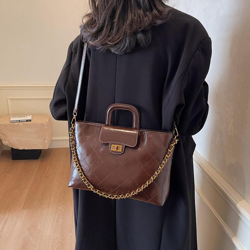 

2025 нишевый дизайн ромбовидная сумка-цепочка мягкая кожа сумка через плечо модный тренд сумка-мессенджер женская сумка 31*11*20