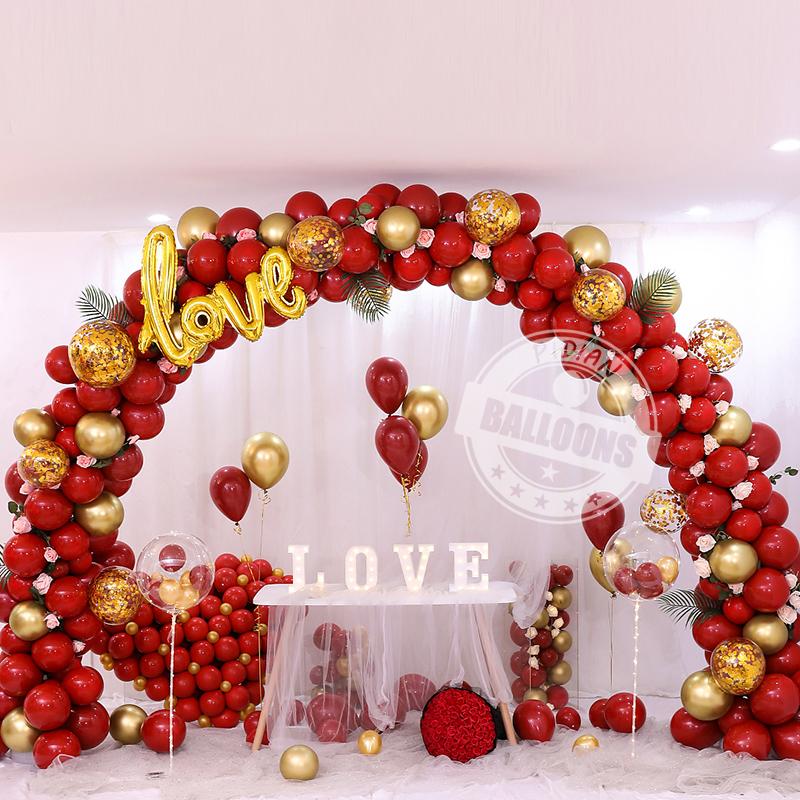 10/12Inch Double Layer Cherry Red Balloon Wedding Decoration Balloons Valentine'S Day Proposal Birthday Party Baby Shower Globos