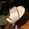 Minimalist elegance cat heel sandals women one-word slippers wear high heels