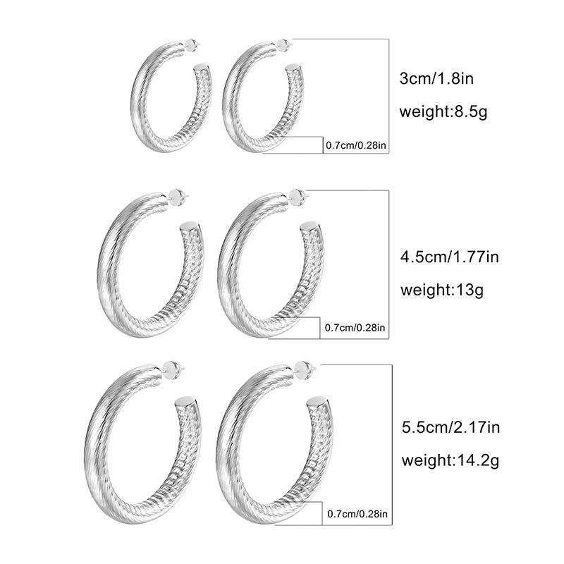 Stylish Textured Hoop Earrings for Women - Elegant Gold & Silver Versatile Ear Accessories