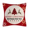 Red Series Snowflake Reindeer Pattern Throw Pillow Cover with Short Plush Print for Living Room Sofa Decoration Cushion Cover