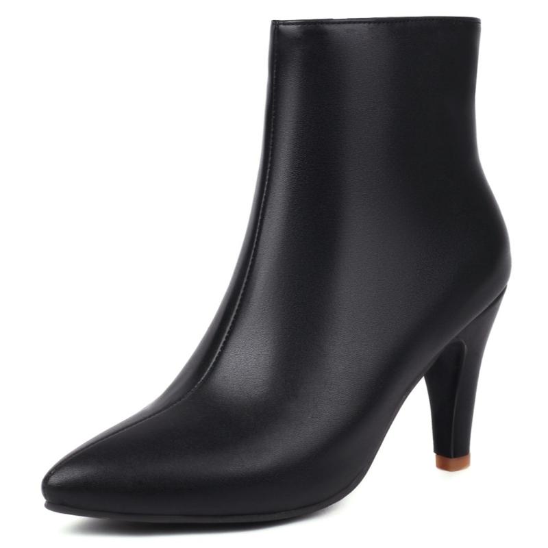 

Модные элегантные женские ботильоны, белые, черные, красные, короткие, женские, водонепроницаемые, зимние, на высоком каблуке, танцевальная обувь для вечеринок, большой размер 45 48 45 чёрный