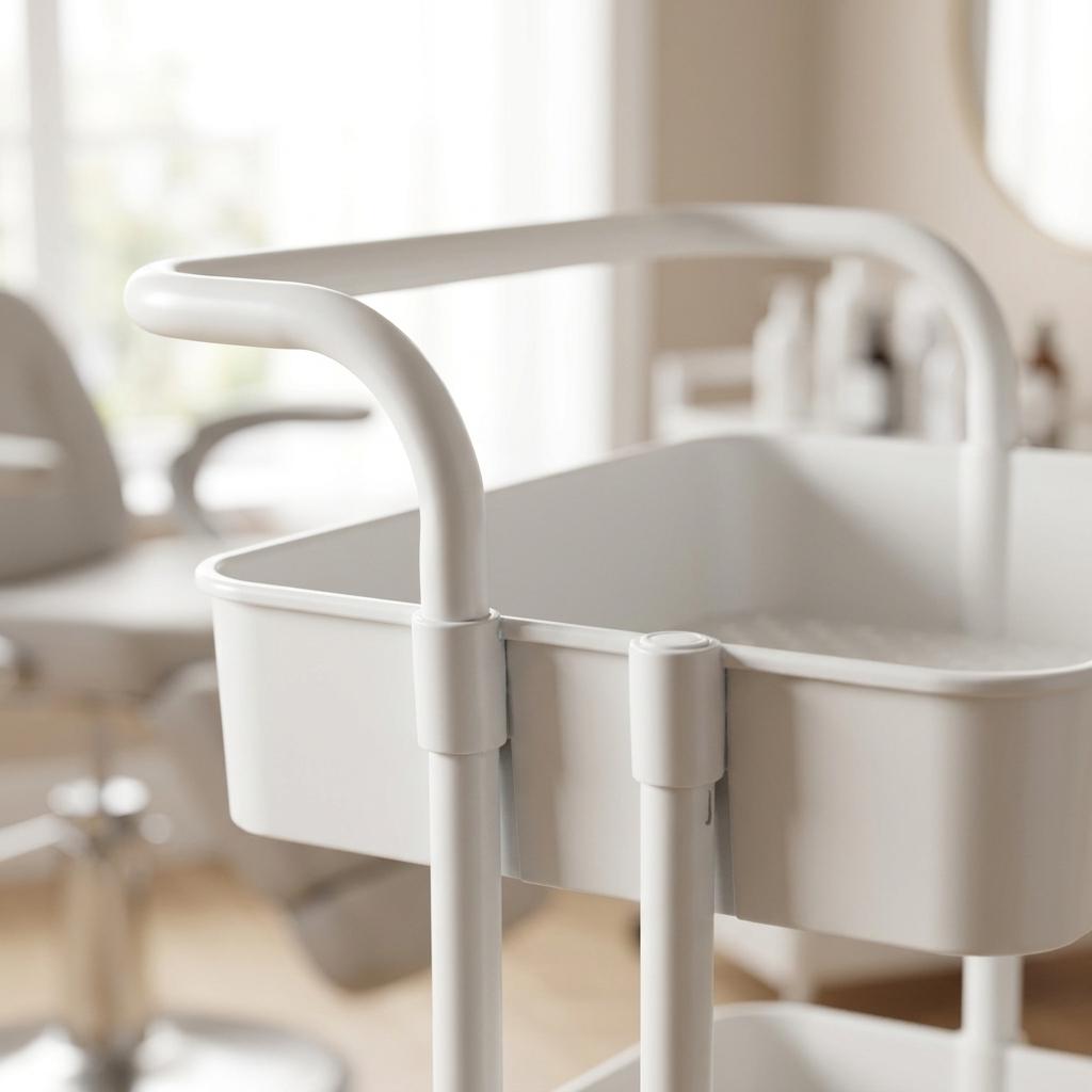 Hairdressing Trolley Cosmetic Spa For Salon Shelves Mobile Shelf On Wheels For Salon White